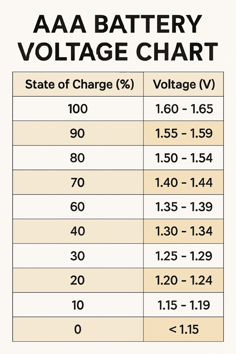 AAA Battery Voltage Chart - batterypowerguide.net